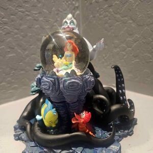 Little Mermaid Ursula Snowglobe with Mini Ariel Snowglobe 8"